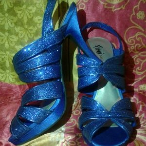 💎Gorgeous Blue Open-Toed Glitter Heels